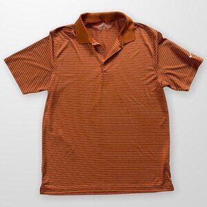 Nike Dri-Fit Golf Polo Shirt Orange & White Stripes Size Large